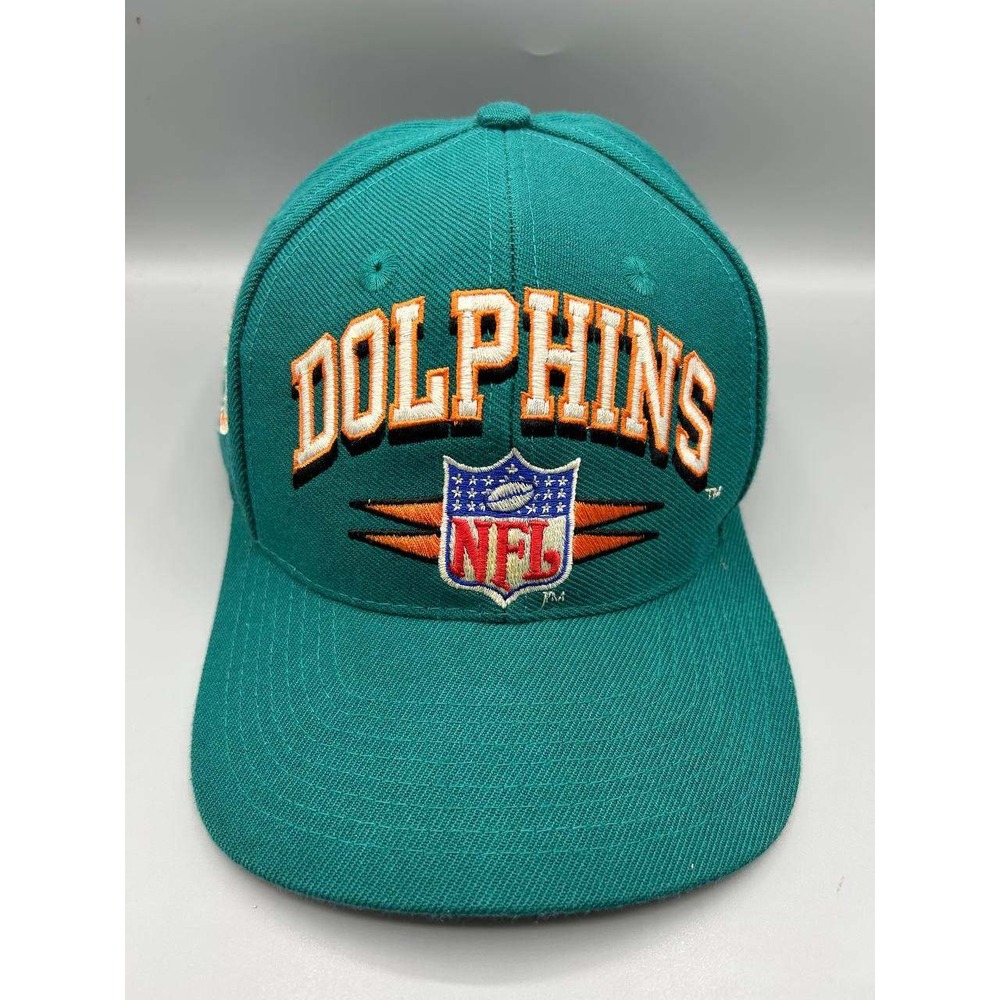 Vintage Miami Dolphins Hat Men Blue NFL Logo Athletic Snap Back Cap